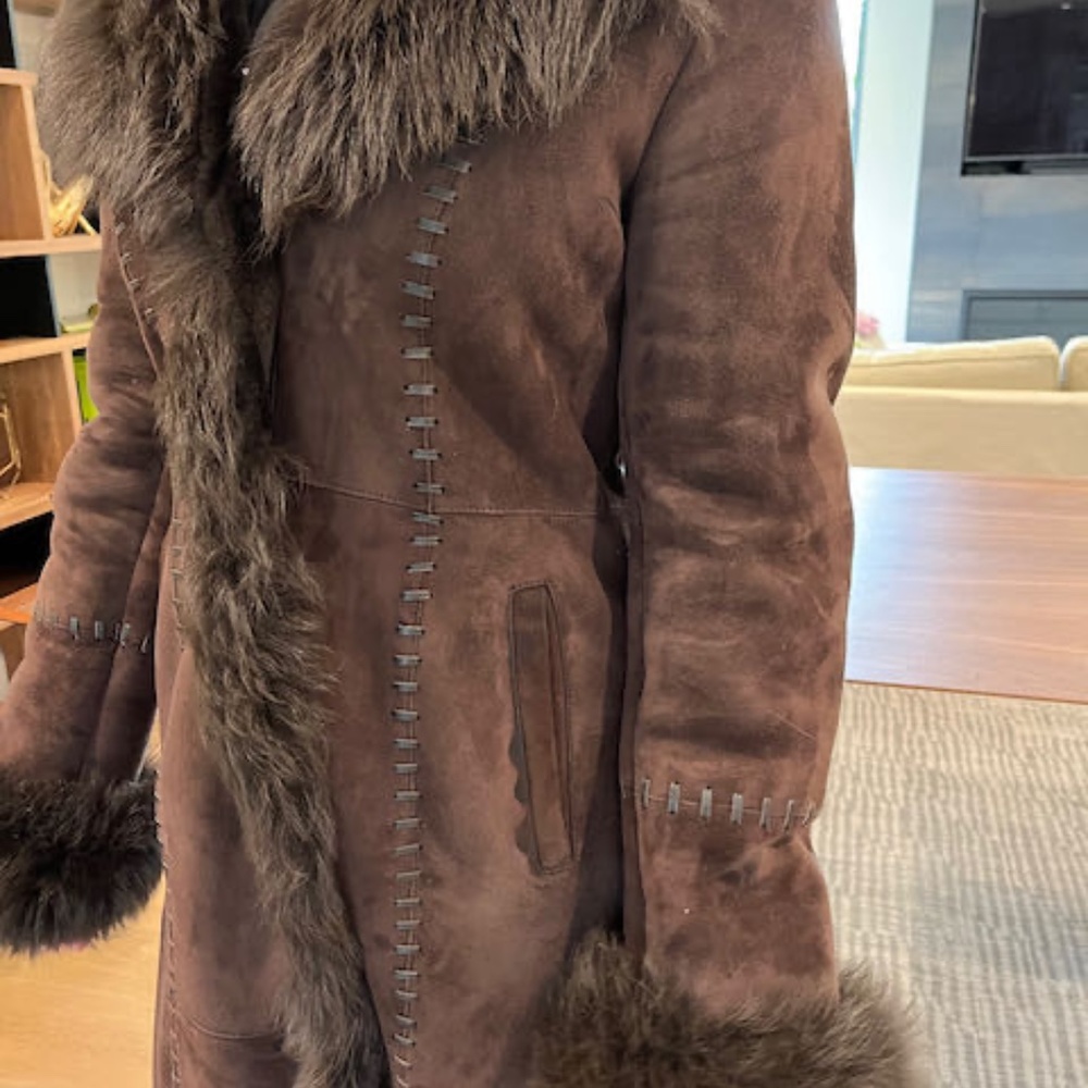 Lambskin long coat
